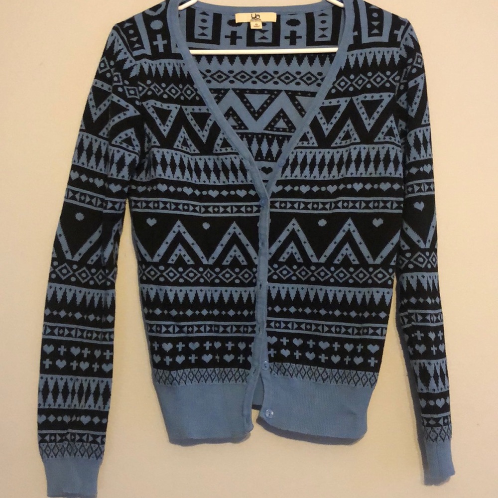 Blue patterned cardigan